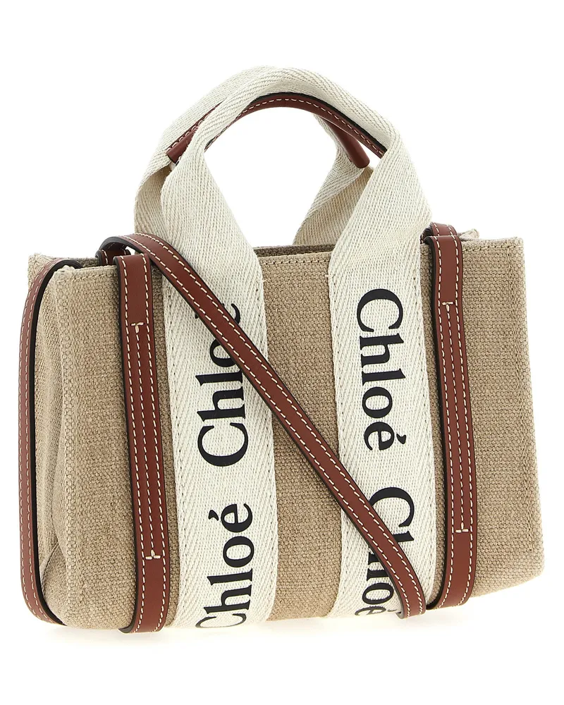 Chloé Woody Tote Bag — Beige Beige