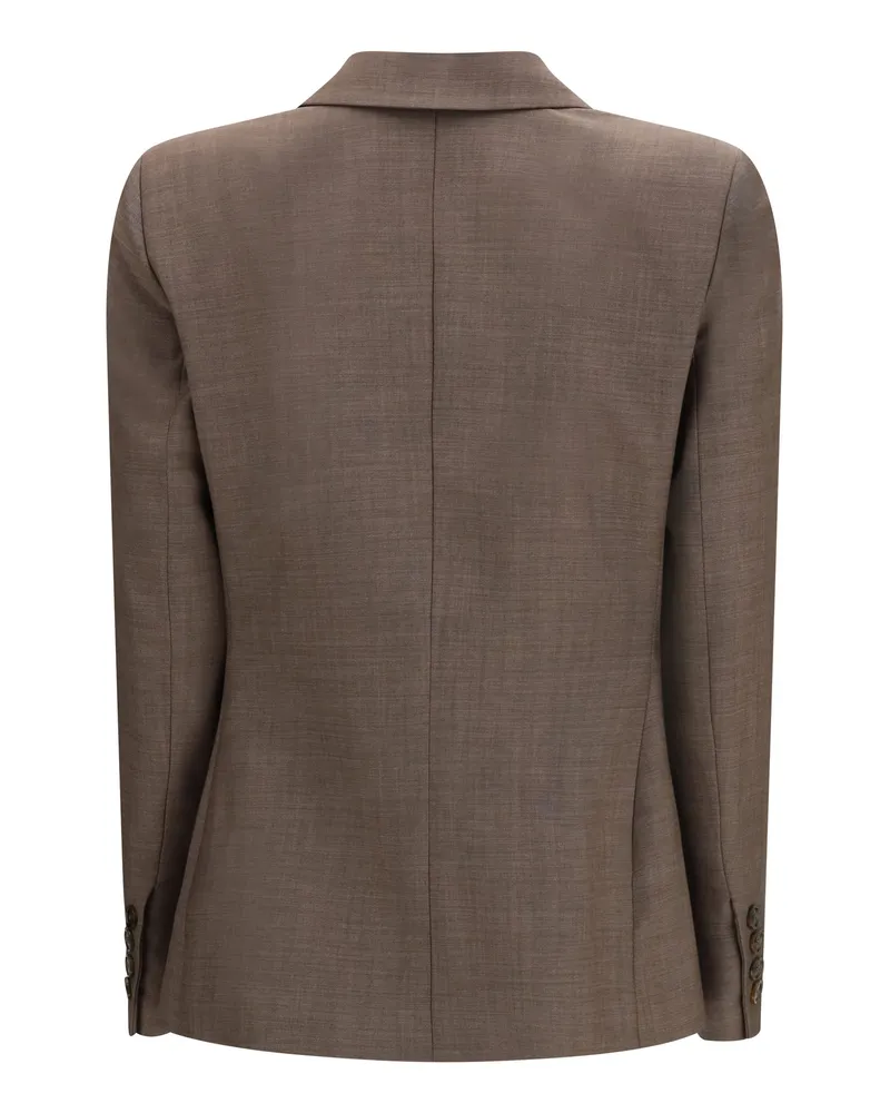 Blazé Milano Women's Blazer Aile Charmer Malt Fleece Wool Blazers Jacket Brown