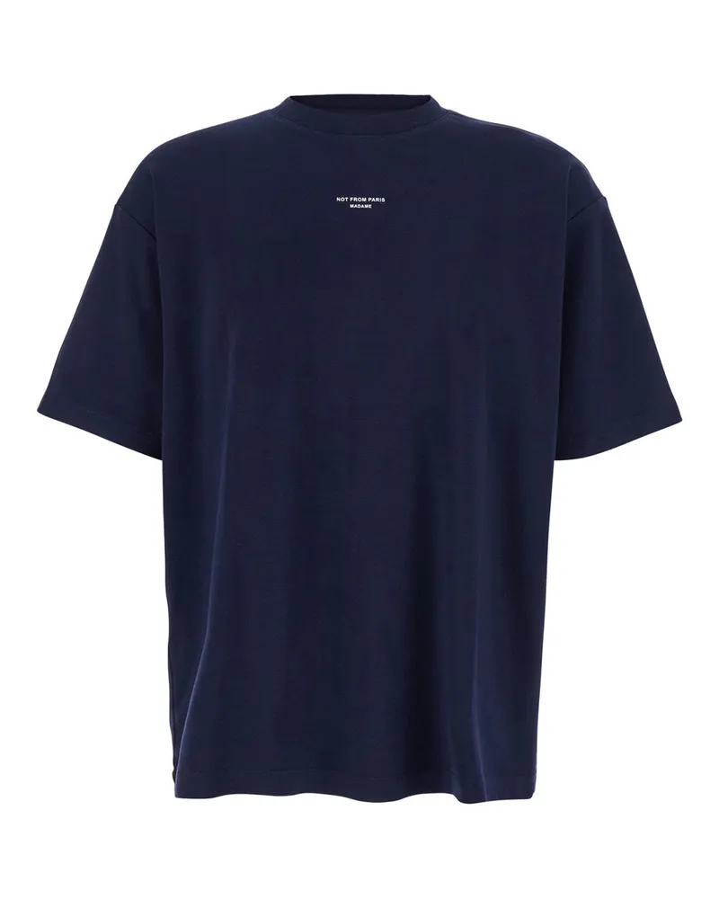 Drôle de Monsieur Men's T-Shirt Le Slogan Classique Blue Cotton T-Shirts And Polos Navy