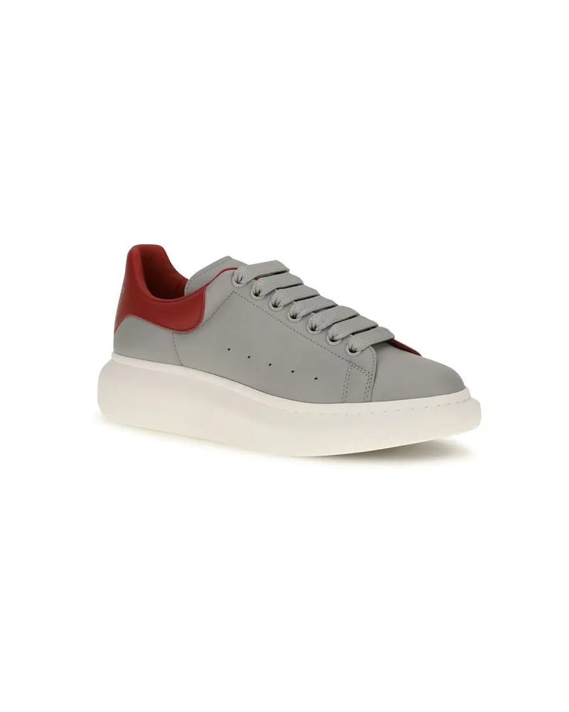 Alexander McQueen Men's Gray Calf Leather Bos Taurus Platform Sneakers Gray