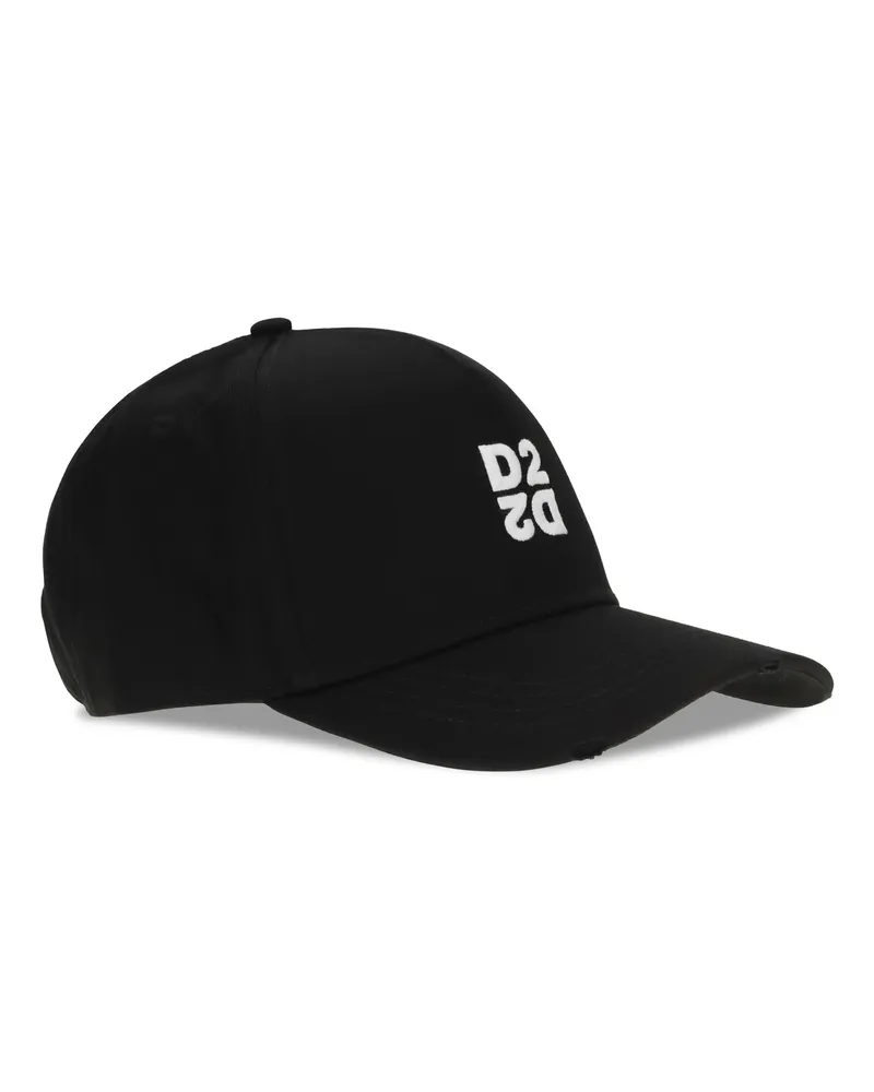 Dsquared2 Men's Logo Baseball Cap Nero Cotton Hats E Hairbands Black