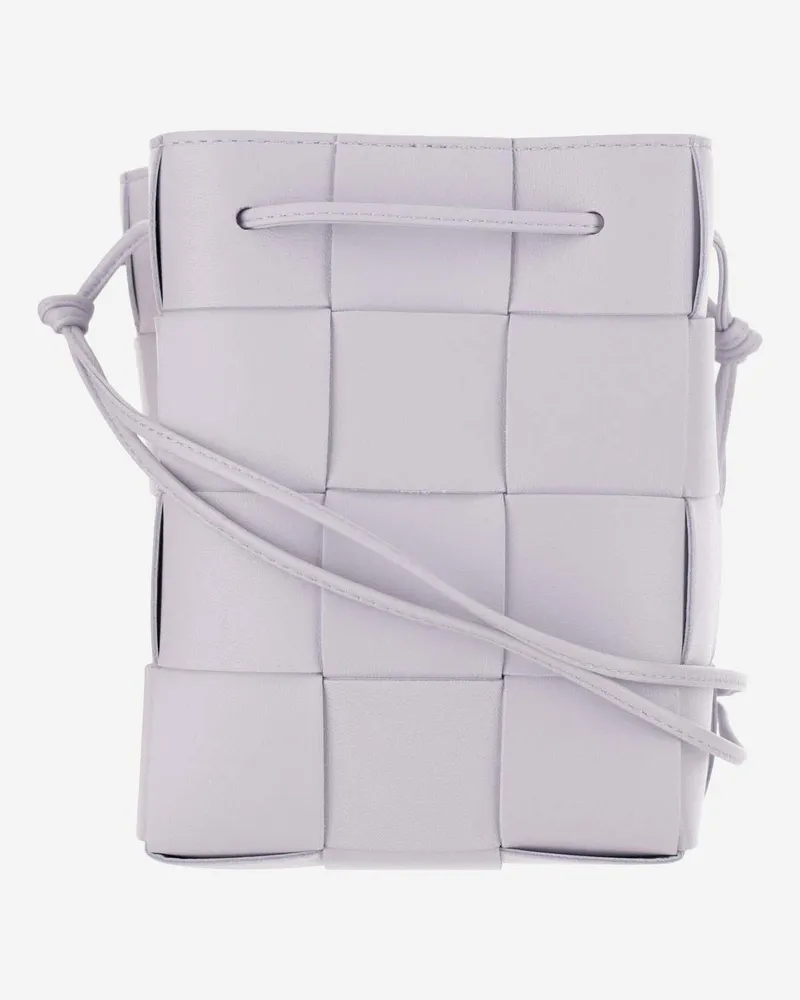 Bottega Veneta Women's Small Cassette Bucket Shoulder Bag Lilac Lambskin Satchels & Cross Body Purple