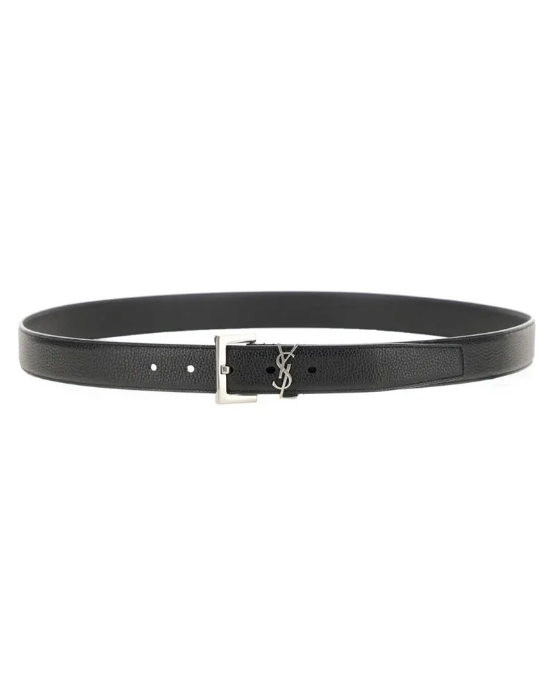 Saint Laurent Cassandre Belt — Black Black