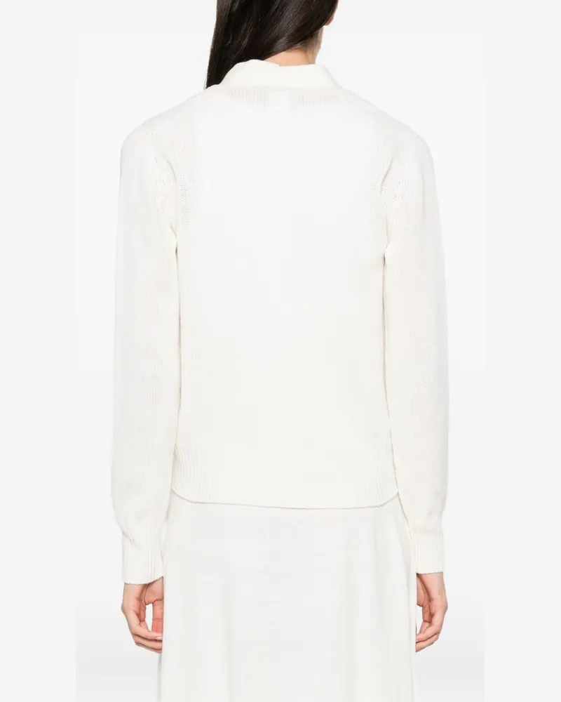 Fabiana Filippi Ribbed Wool and Cashmere Cardigan — Beige Beige