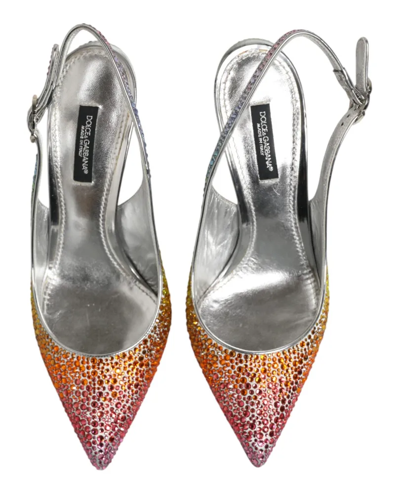 Dolce & Gabbana Women's Multicolor Sequin Slingback Pumps Shoes Pl+pu+se+vi+goat Multicolor