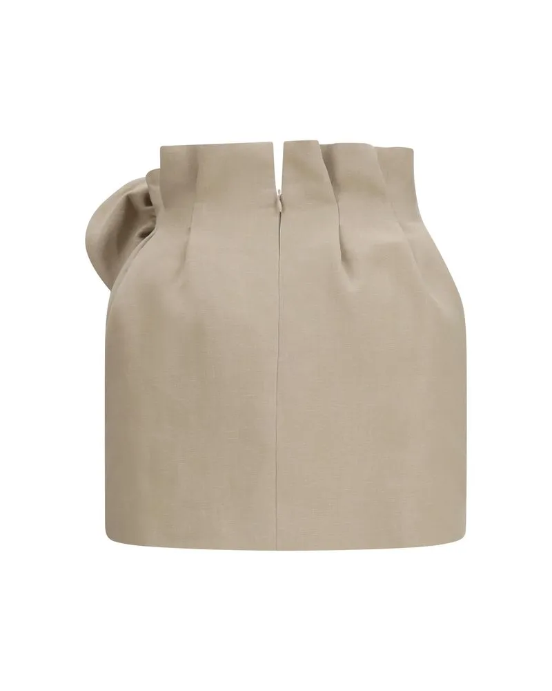 Magda Butrym Women Beige Linen Mini Skirt Beige