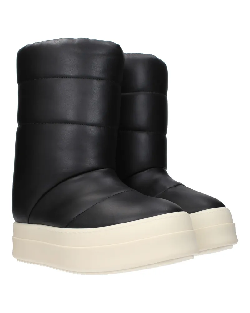 Rick Owens Men's Black Leather Ankle Boots Black