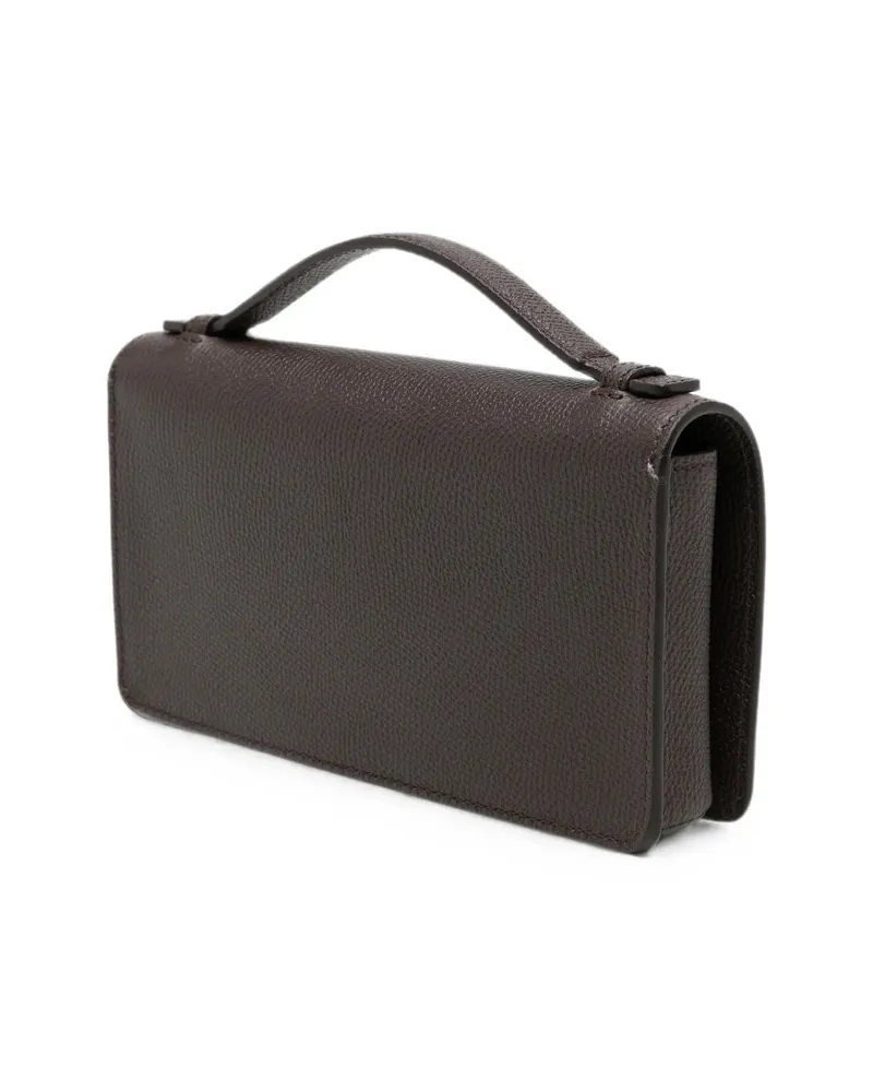 Valentino Garavani Women's Clutch Bag Vlogo Signature Brown Leather Calf Brown