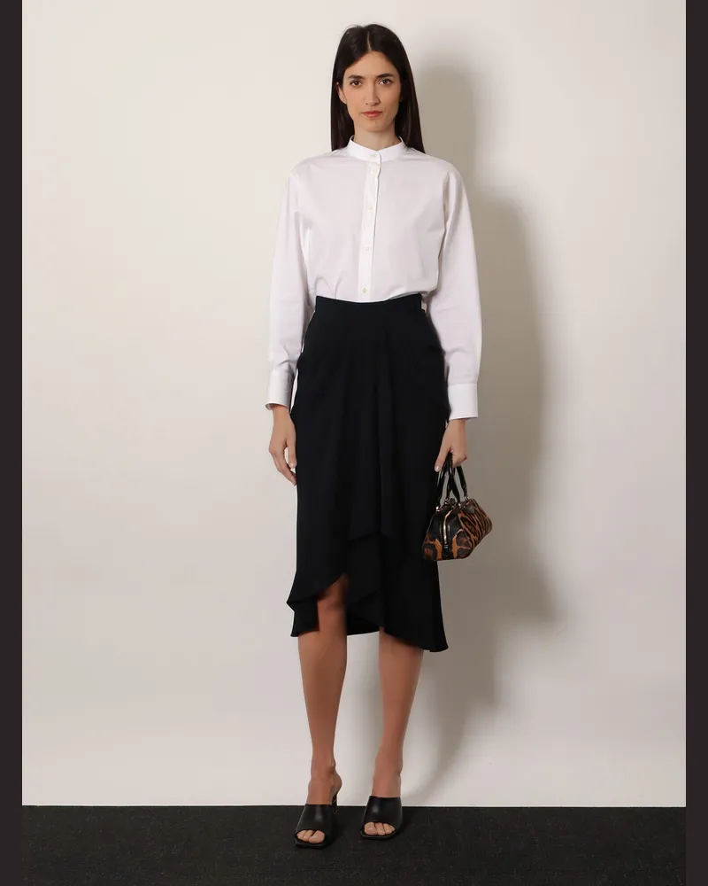 Givenchy Women's Draped Midi Skirt Black Viscose Black
