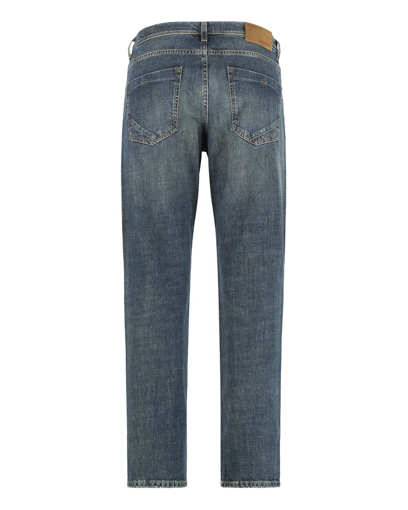 Slowear Men's Slim Fit Jeans With Five Pockets Denim Cotton Slim-Fit Blue