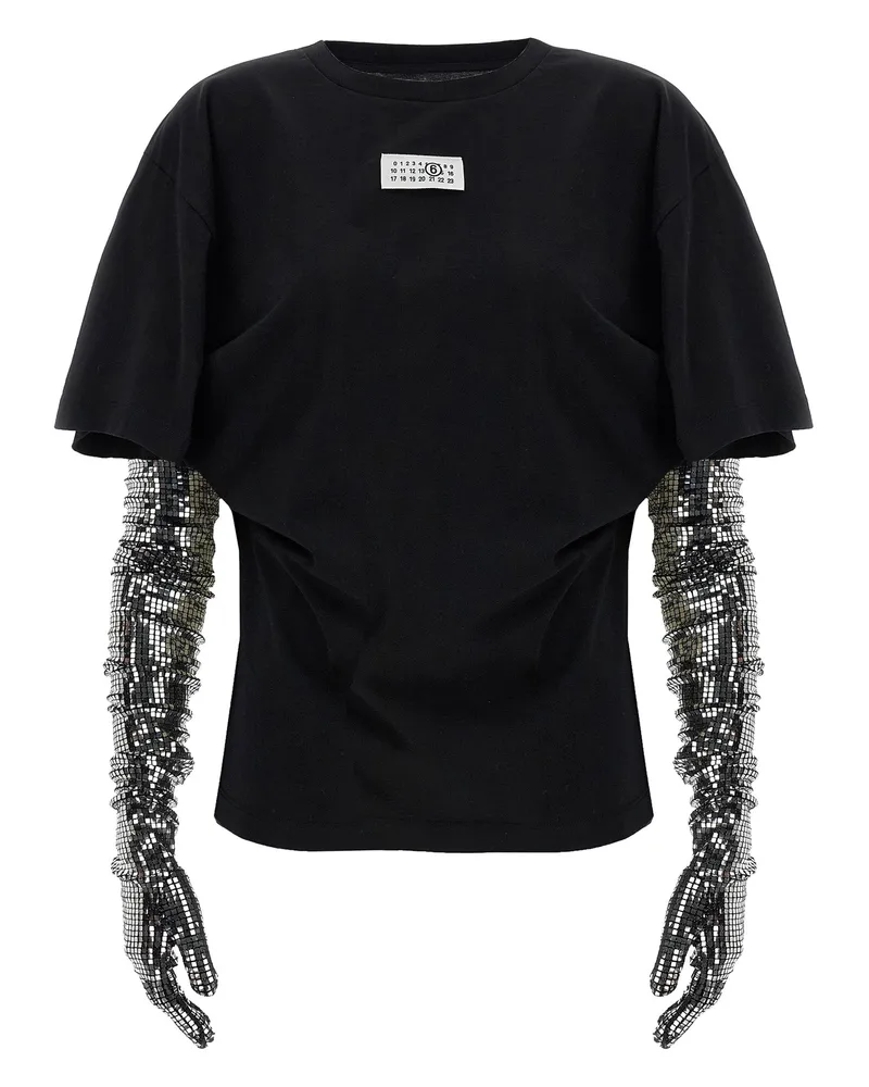 Maison Margiela Women's Black Cotton T-Shirt Black