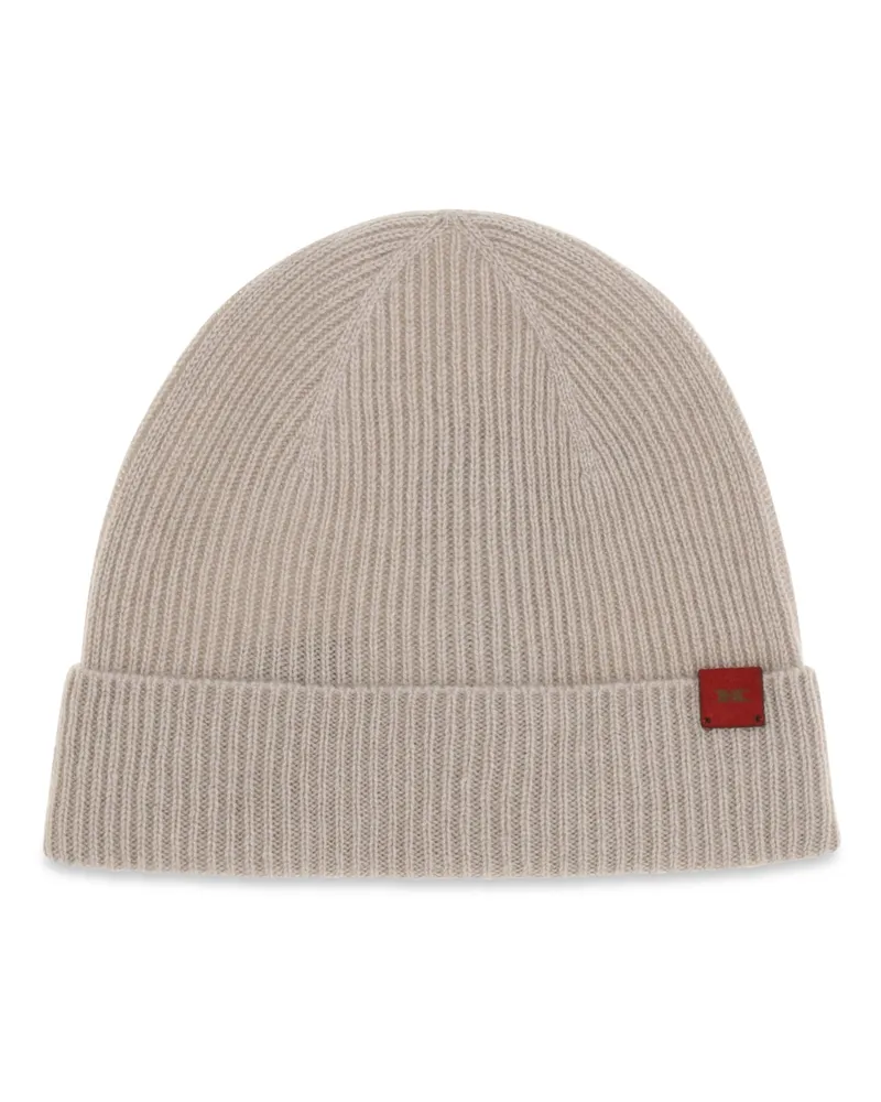 Kiton Men's Beanie Hat Beige Merino Wool (ovis Aries Beige