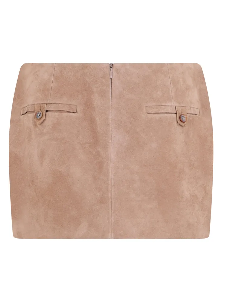 Magda Butrym Women's Mini Skirt Leather Pink Calfskin Pink