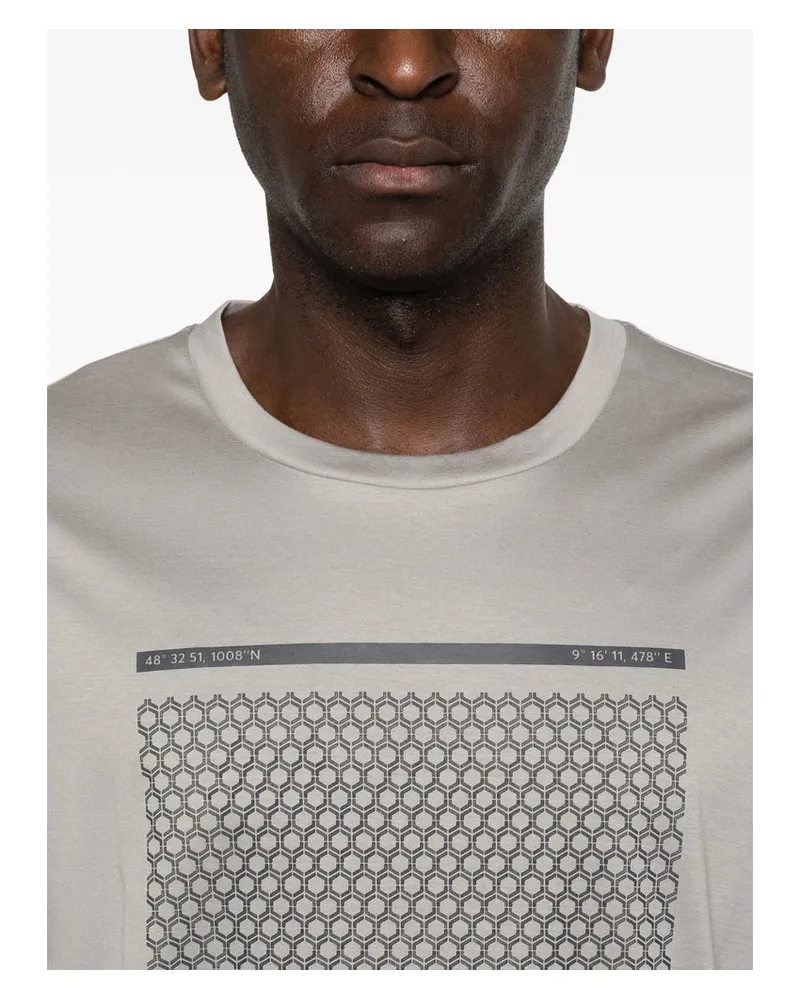 HUGO BOSS Geometric Pattern T-Shirt — Gray Gray