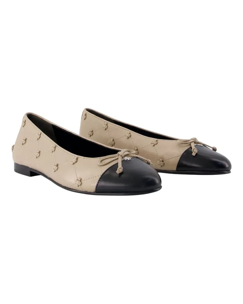 Tory Burch Cap Toe Bunny Knot Ballet Flat — Beige Beige