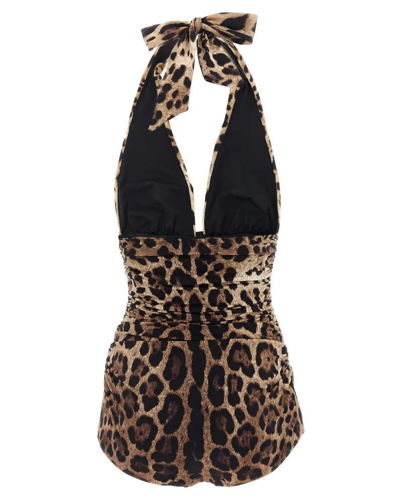 Dolce & Gabbana Women's Brown Polyamide One-Piece Swimsuit Clothing Brown