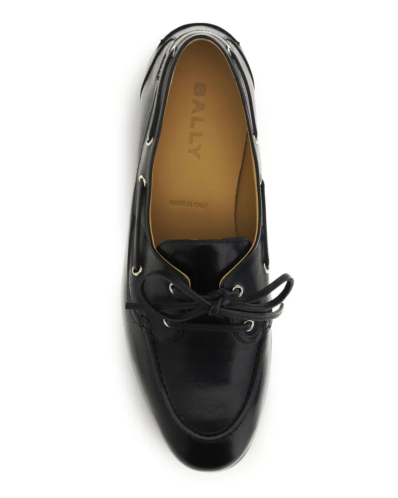 Bally Men's Leather Loafers Plume Black Buffalo Black