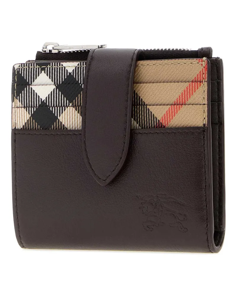 Burberry Men's Chocolate Leather Wallet Peatsand Exterior: Calf Fabric Portafogli Brown