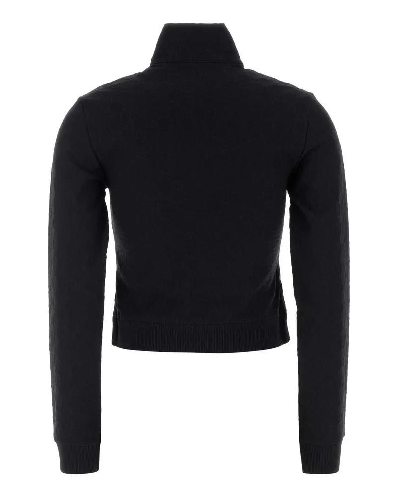 Gucci Women's Black Gg Jacquard Sweatshirt Exterior: Nylon Elastane Felpe Sweater Black