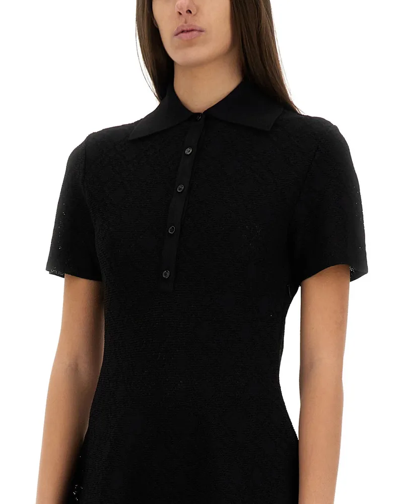 Givenchy Jacquard Polo Dress — Black Black
