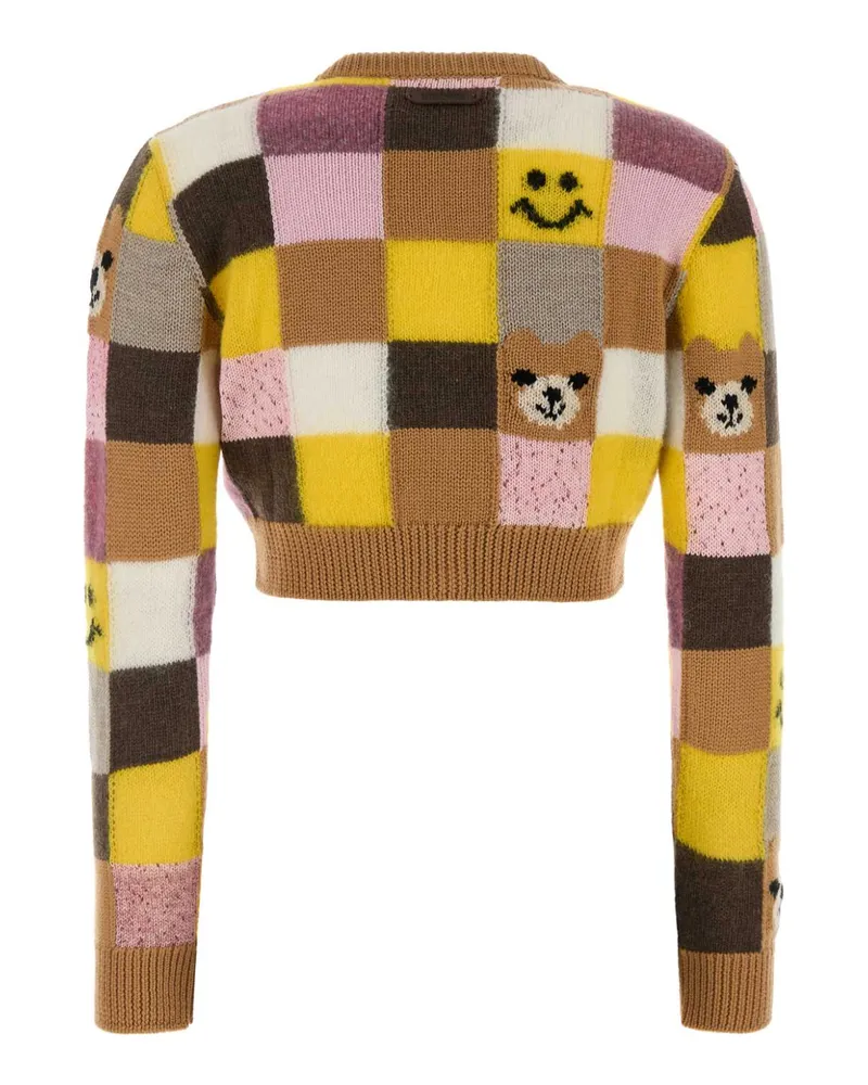 Moschino Women's Embroidered Nylon Blend Cardigan Fantasiagiallo Maglieria Multicolor