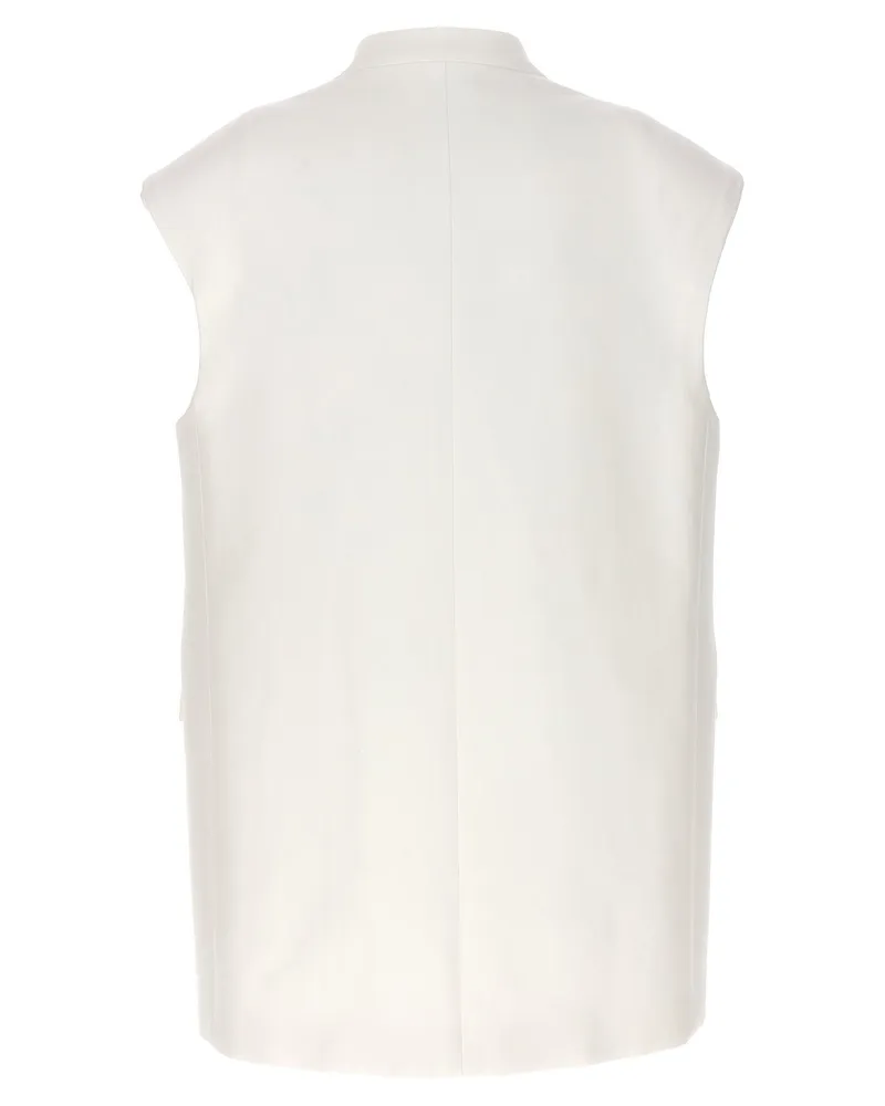 Jil Sander Oversize Tailored Cotton Vest — White White