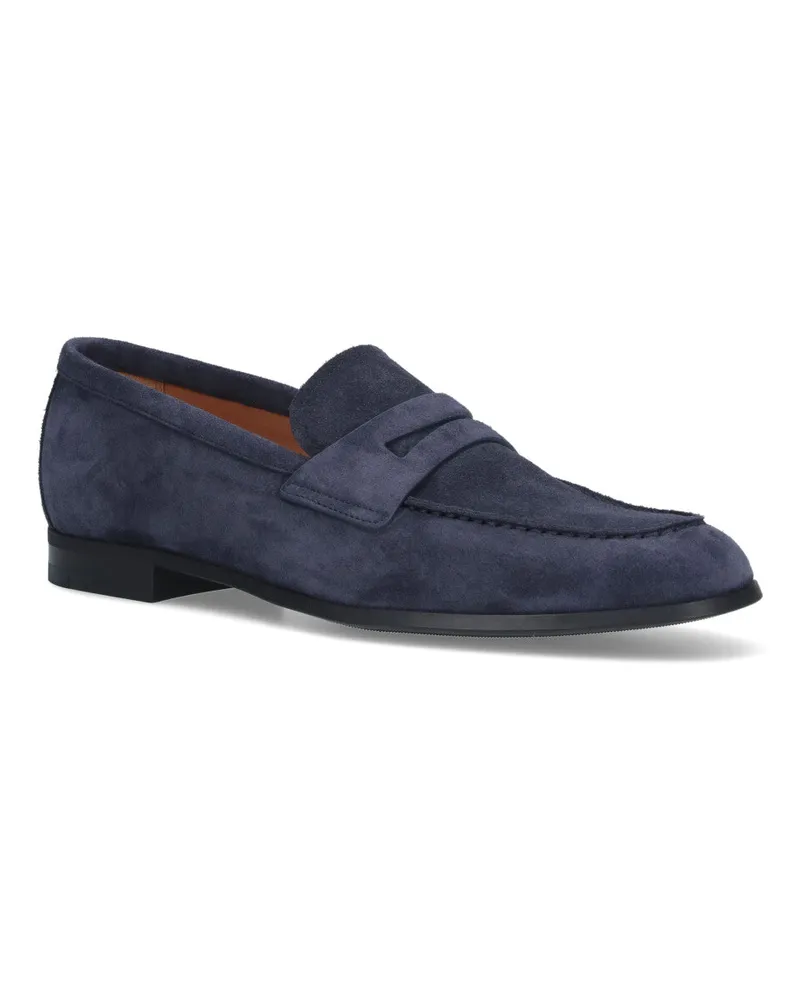 Church's Men's Flat Shoes Blue Calf Leather Navy