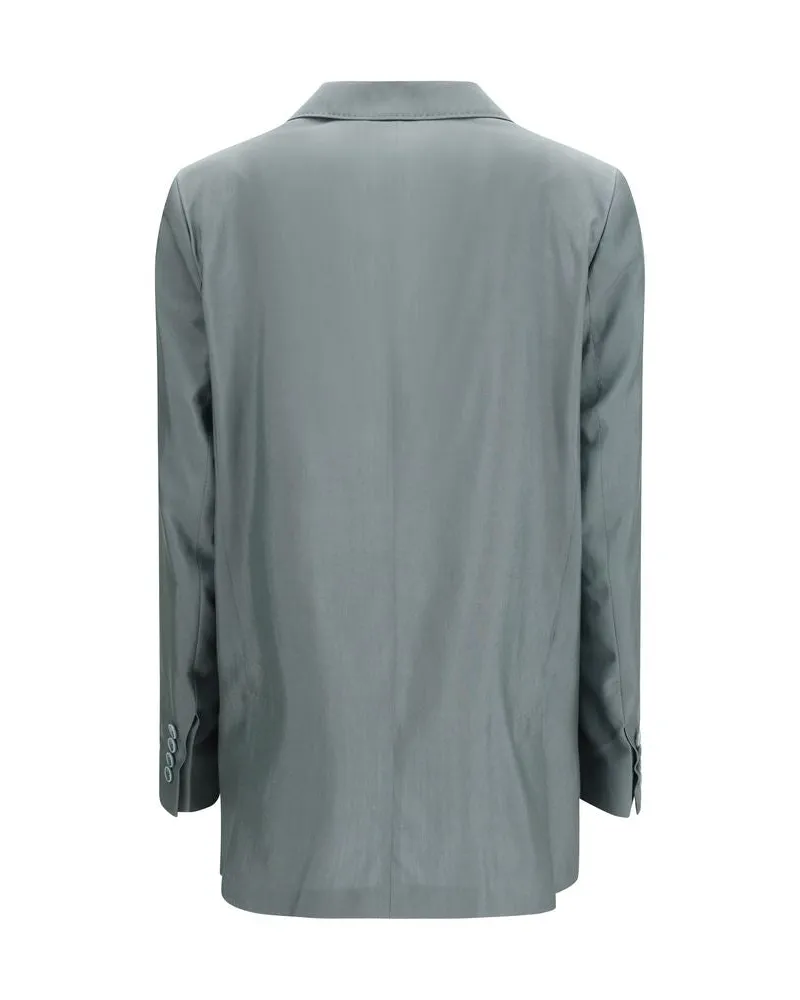 Max Mara Women's Bicolor Wool Oves Aries Blazer Clothing Gray