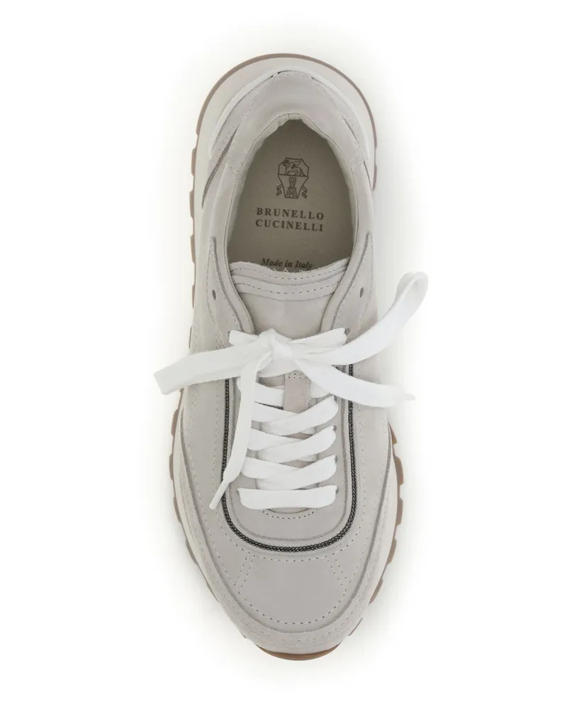 Brunello Cucinelli Women's Leather Sneakers Quarzo Quarzo