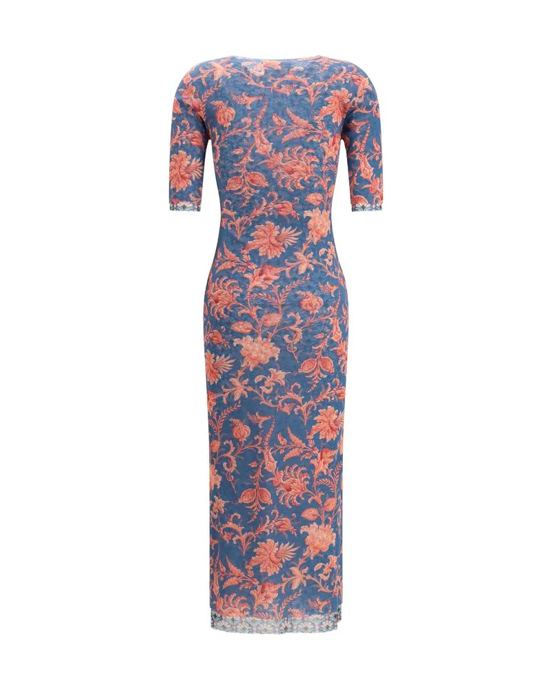Etro Women's Multicolor Polyamide Casual Dress Blue