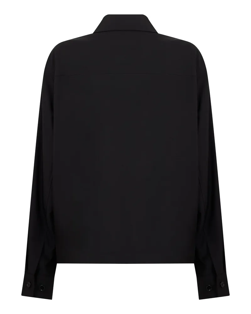 Burberry Men's Zip-Up Jacket Black Wool Raincoats Coat Black