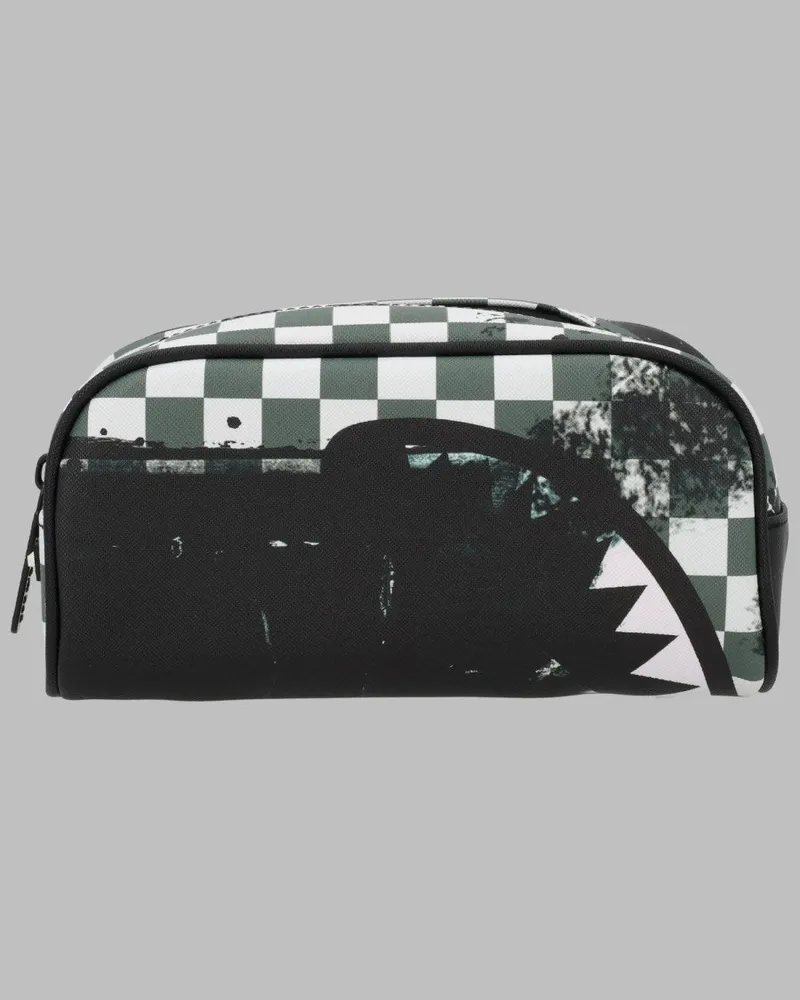 Sprayground Painted Over Check Clutch — Grey Grey