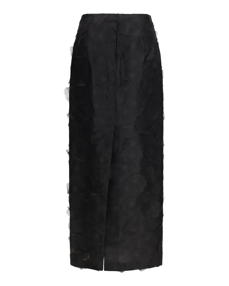 Max Mara Women's Adepto Long Silk Skirt Nero Black