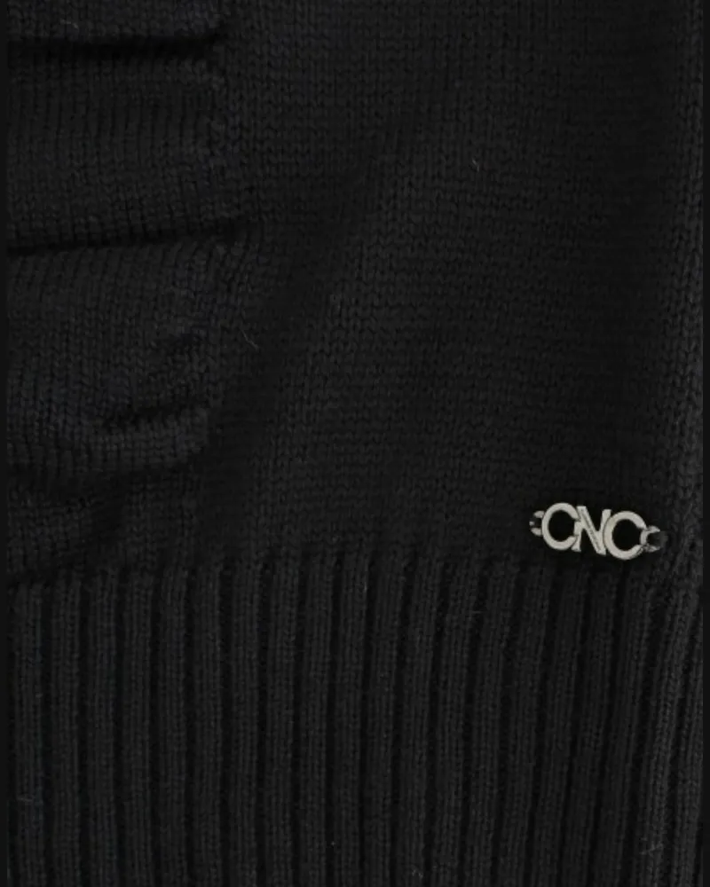 CoSTUME NATIONAL Women's Black V-Neck Wool Sweater Acrylic Clothing Black