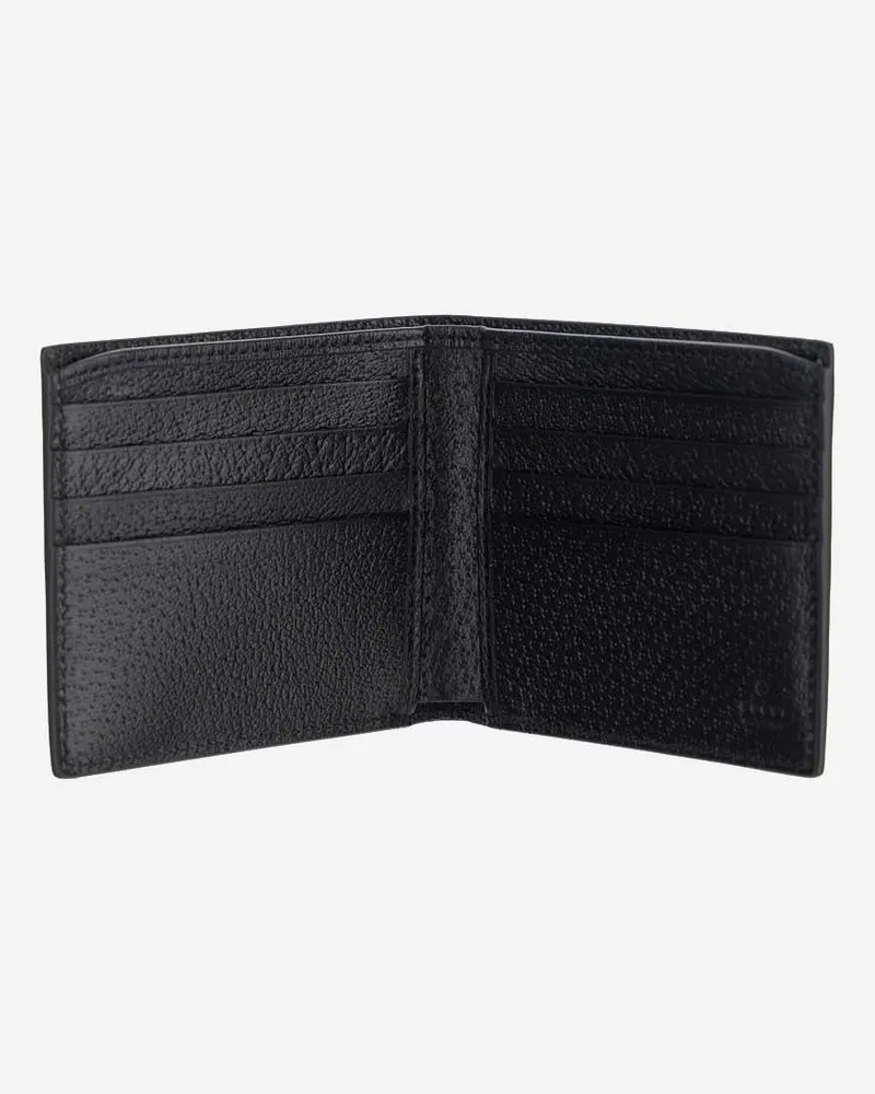 Gucci Gold-Toned GG Hardware Wallet — Black Black
