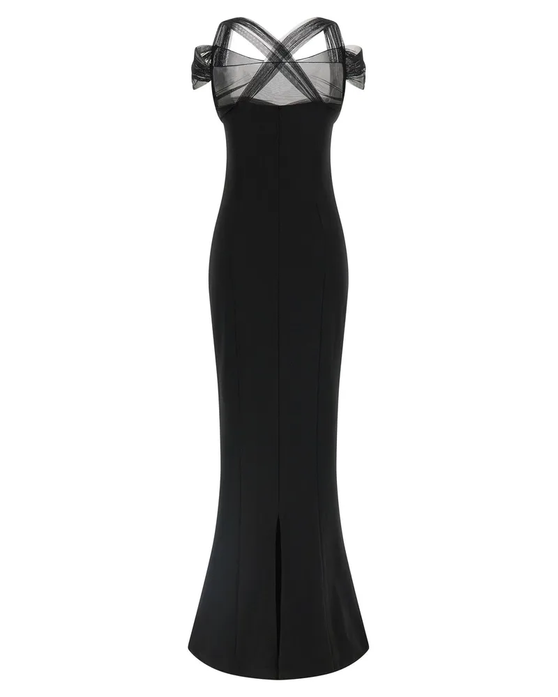 Nensi Dojaka Draped Padded Cup Dress — Black Black