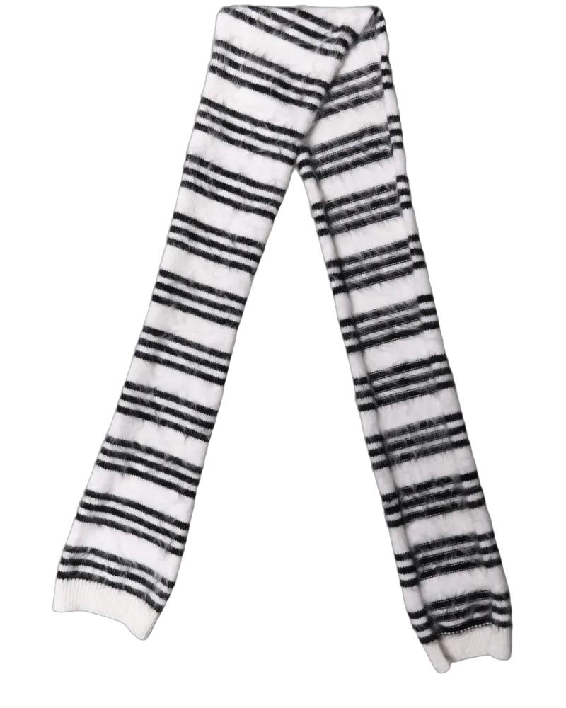 Dolce & Gabbana Striped Angora Scarf — White White