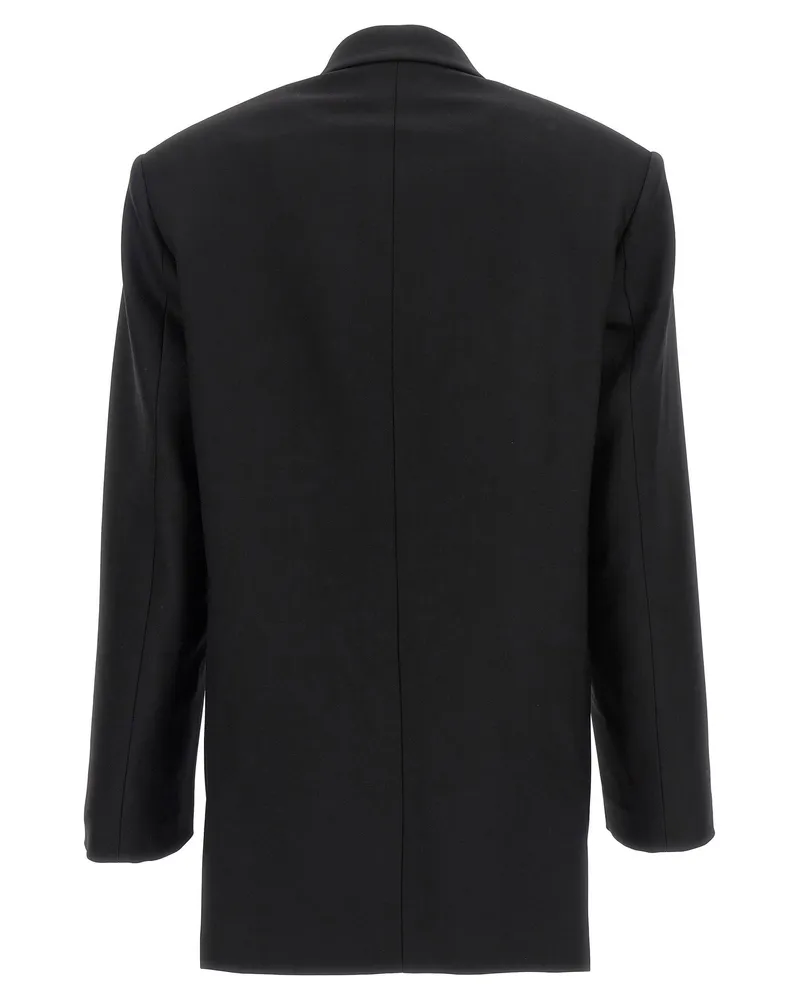 David Koma Tailored Tuxedo Double-Breasted Blazer — Black Black