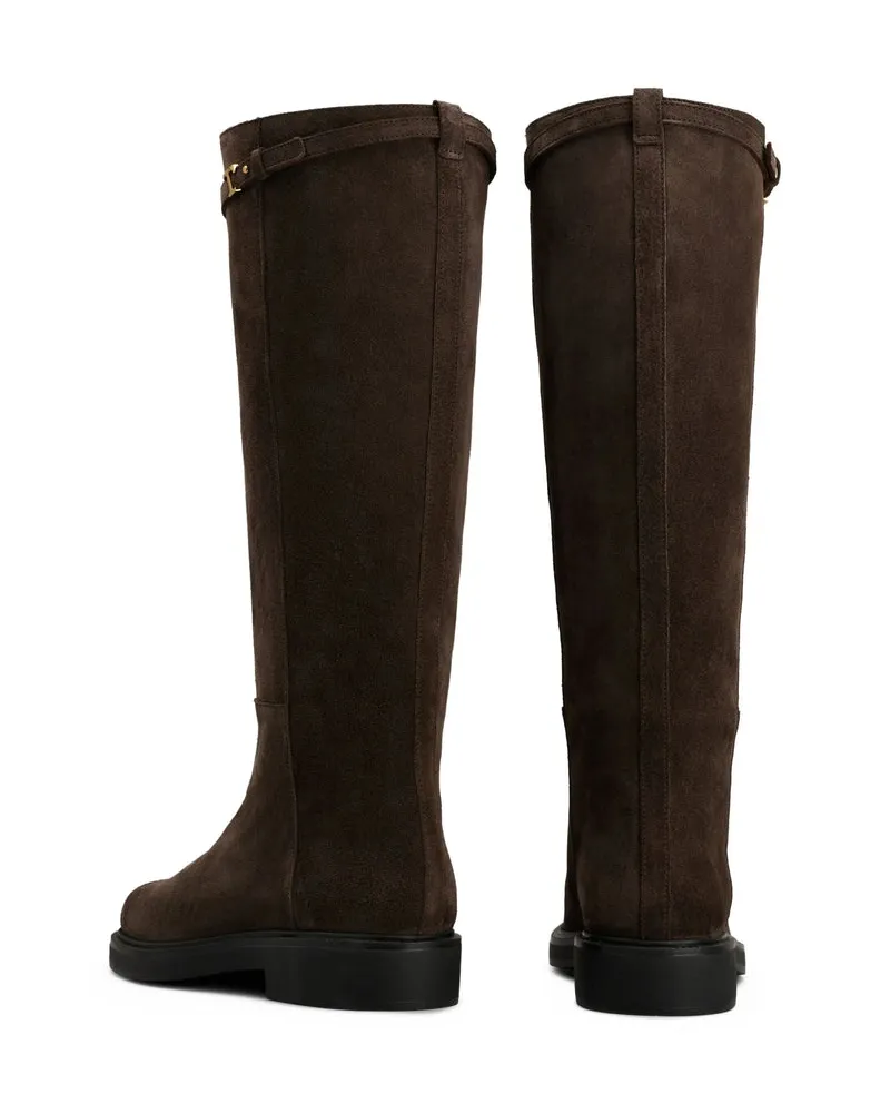TOD'S Calf Suede Boot — Brown Brown