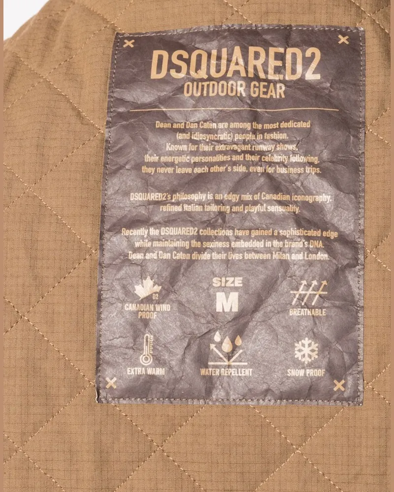 Dsquared2 Reversible Quilted Vest — Brown Brown