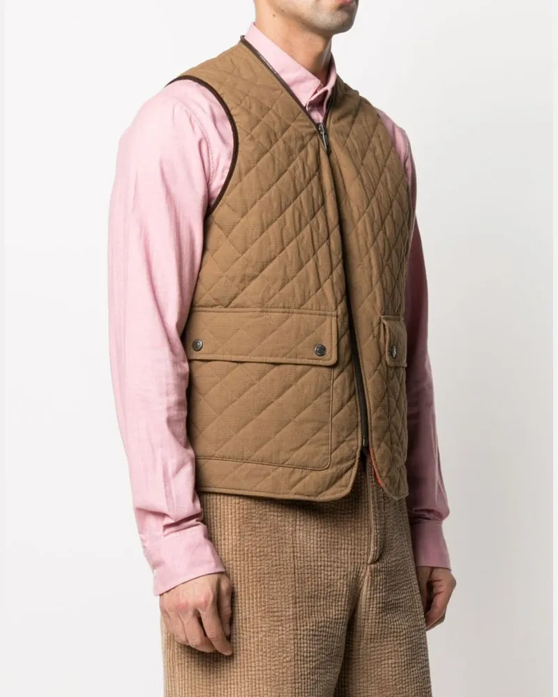 Dsquared2 Men's Reversible Quilted Vest Jacket Brown Clothing > Coats Brown