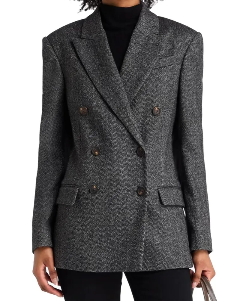 Brunello Cucinelli Women's Black Elastane Blazer Clothing Black
