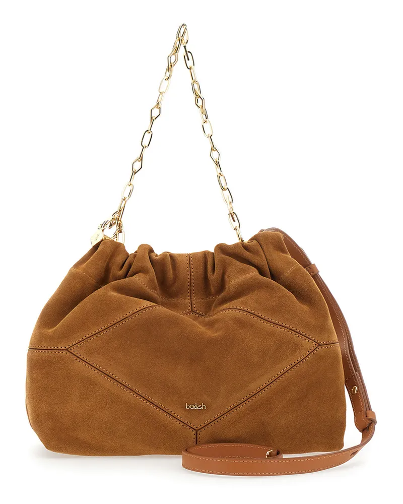 ba&sh Women's Shoulder Bag Beige Suede Beige