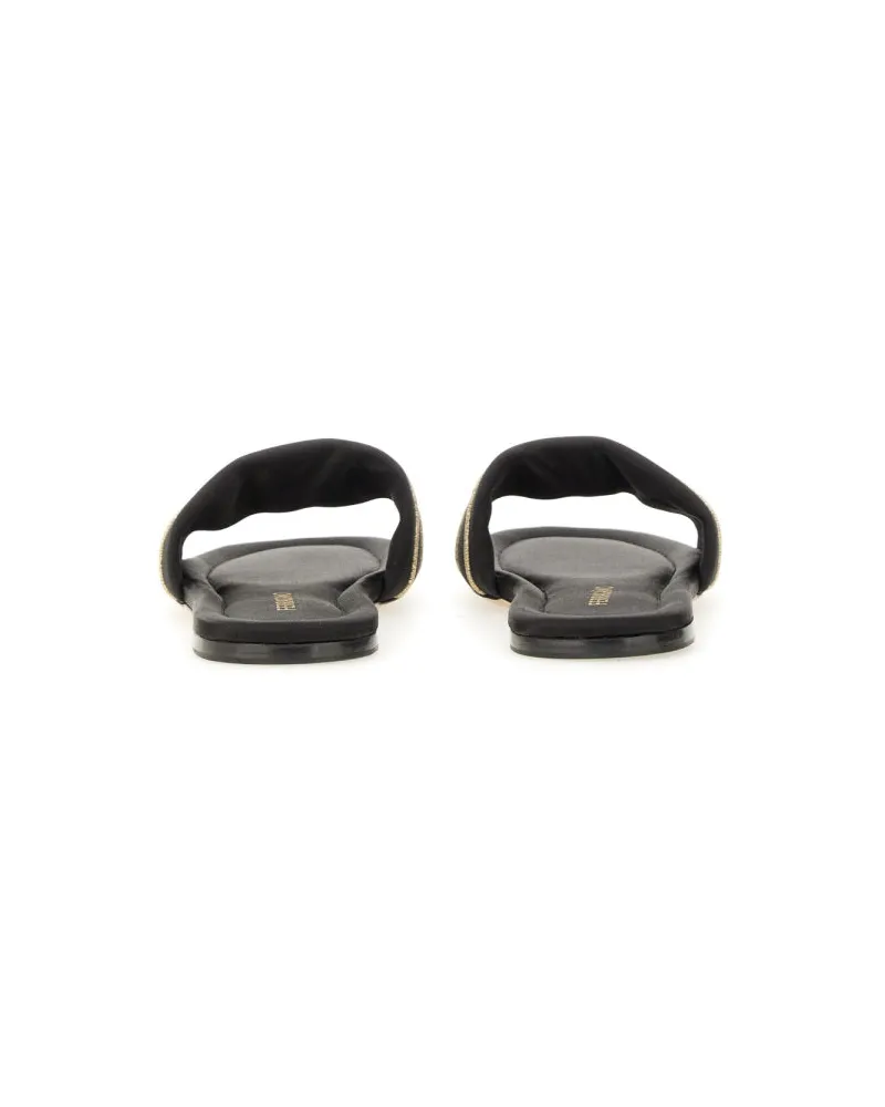 Ferragamo Logo Slide Sandal — Black Black