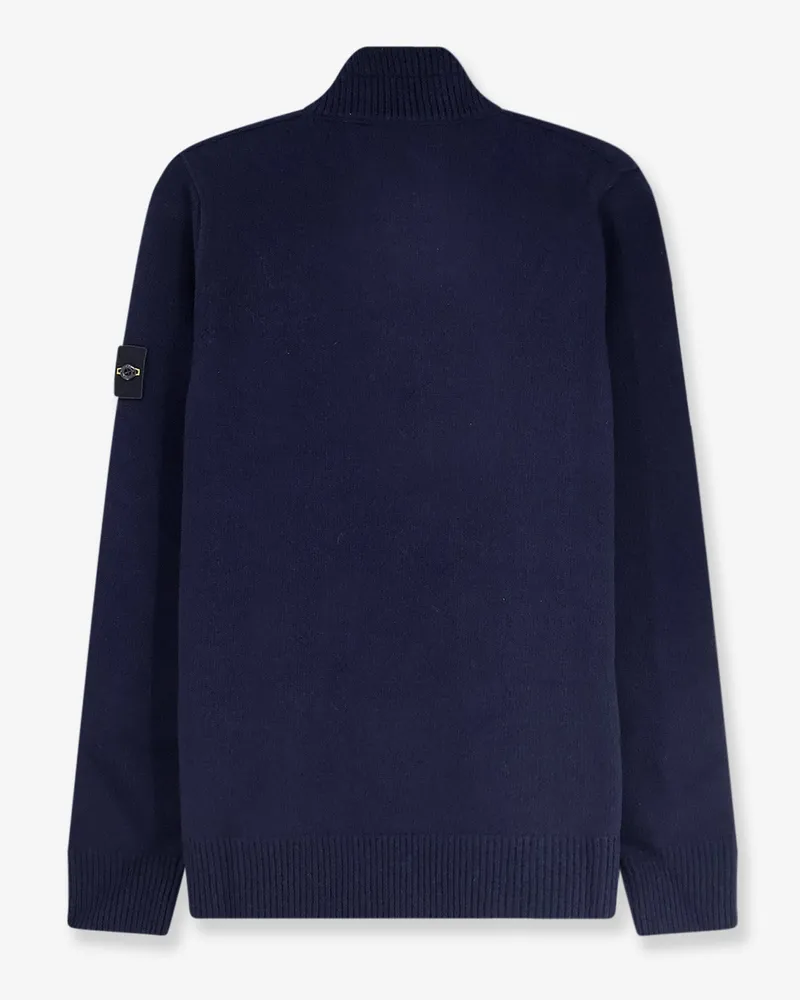 Stone Island Men Sweater Virgin Wool Blend Blue Navy