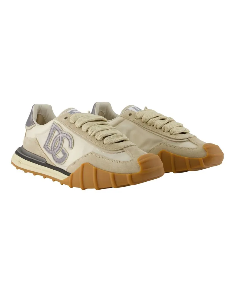Dolce & Gabbana Men's Bassa Sneaker Beige Synthetic Beige