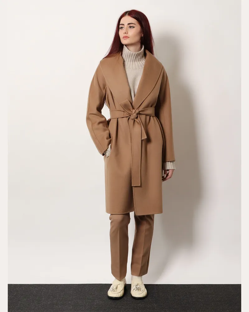 Max Mara Women's Coat Messi Virgin Wool Beige Beige
