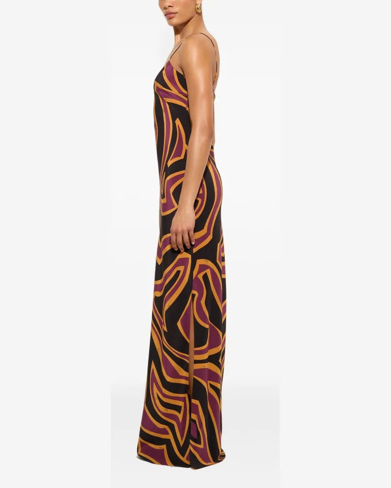 Emilio Pucci Silk Abstract Graphic Dress — Black Black