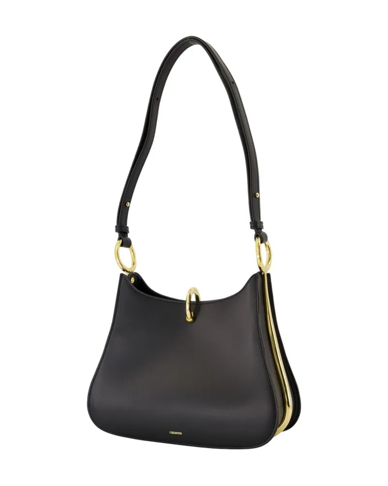 Paco Rabanne Women's Shoulder Bag -  Leather Black Calfskin Shoulder-Hobo-Bags Black