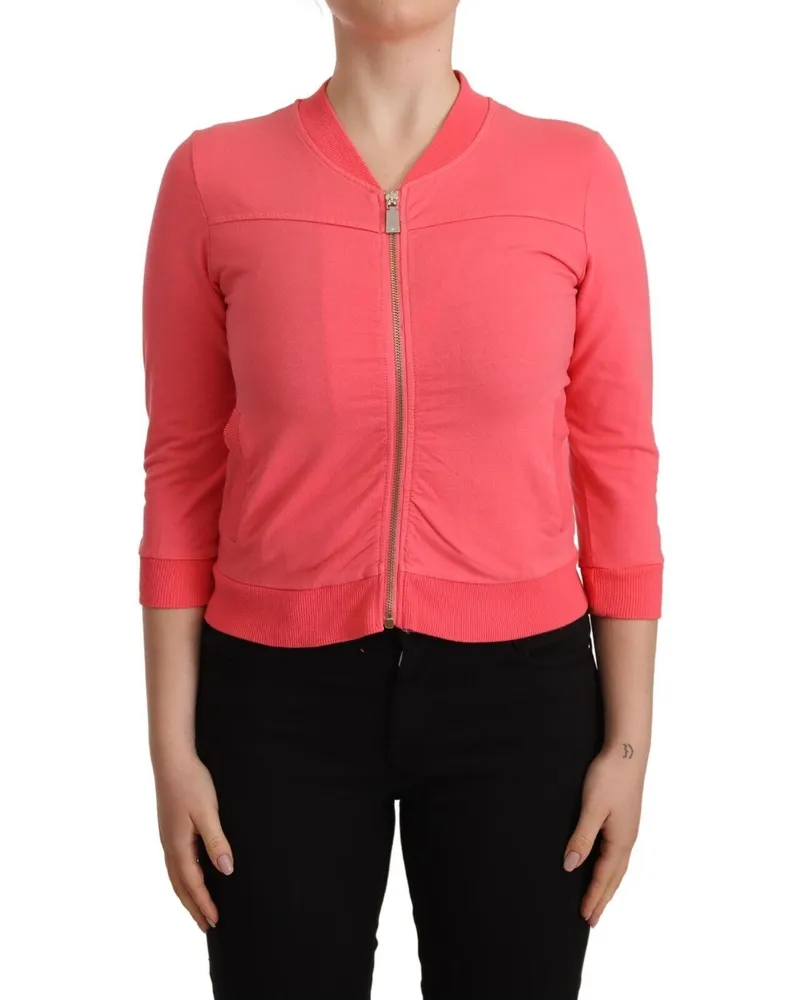Blumarine Cotton Zip Cardigan — Pink Pink